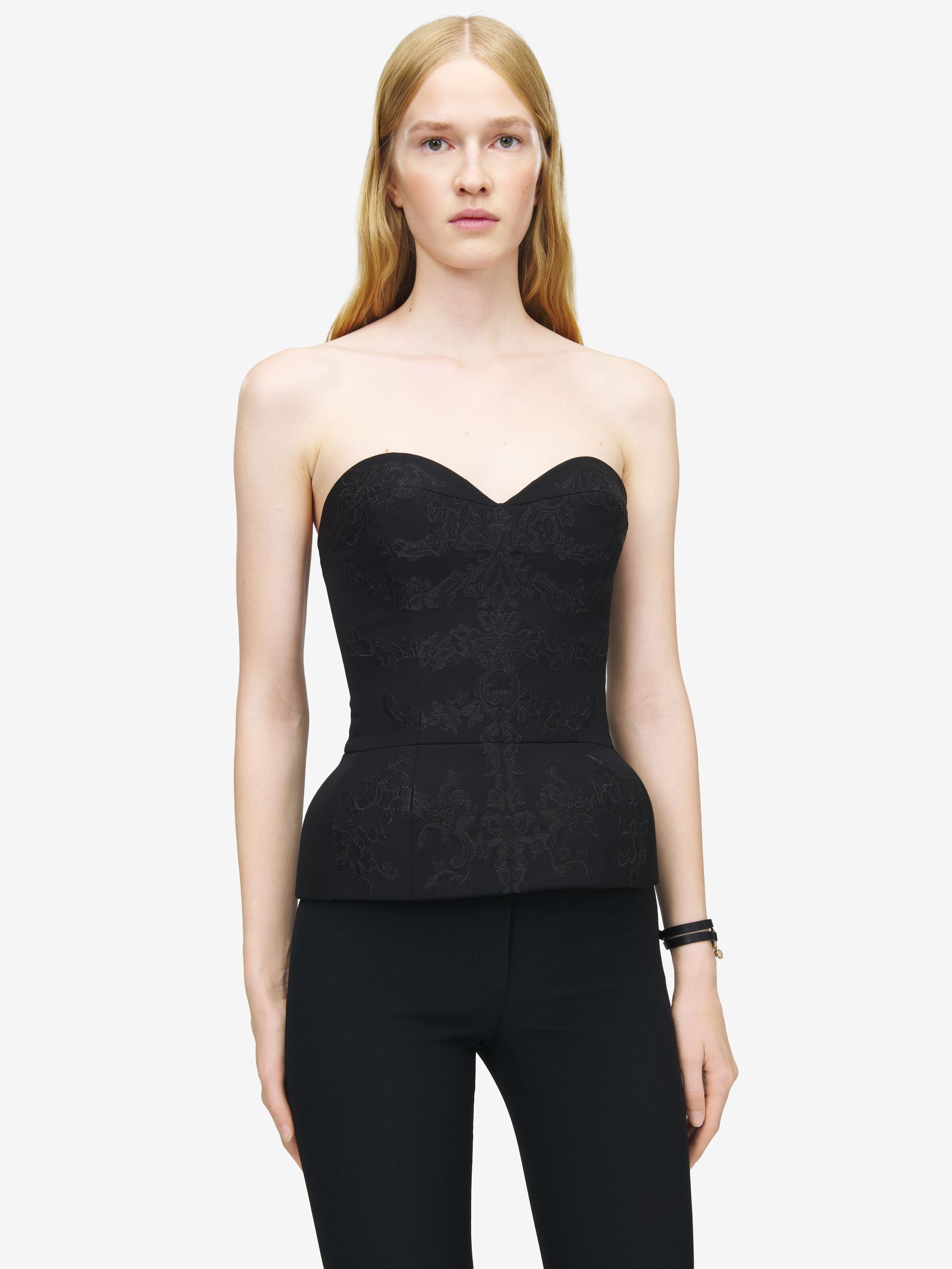 Lace Ribcage Embroidery Corset Top