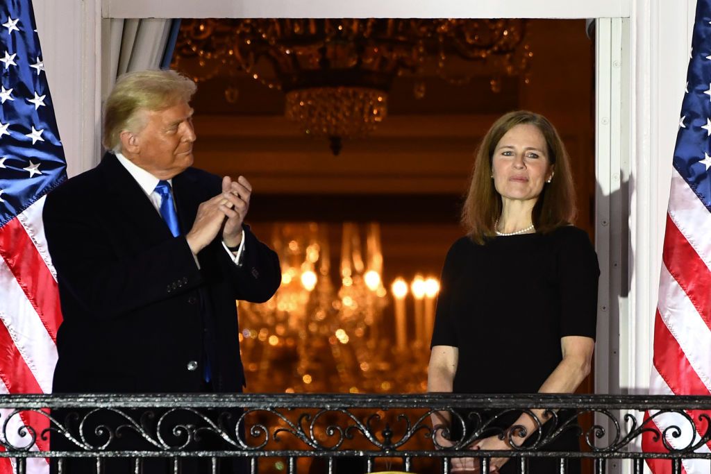 Donald Trump and Amy Coney Barrett.