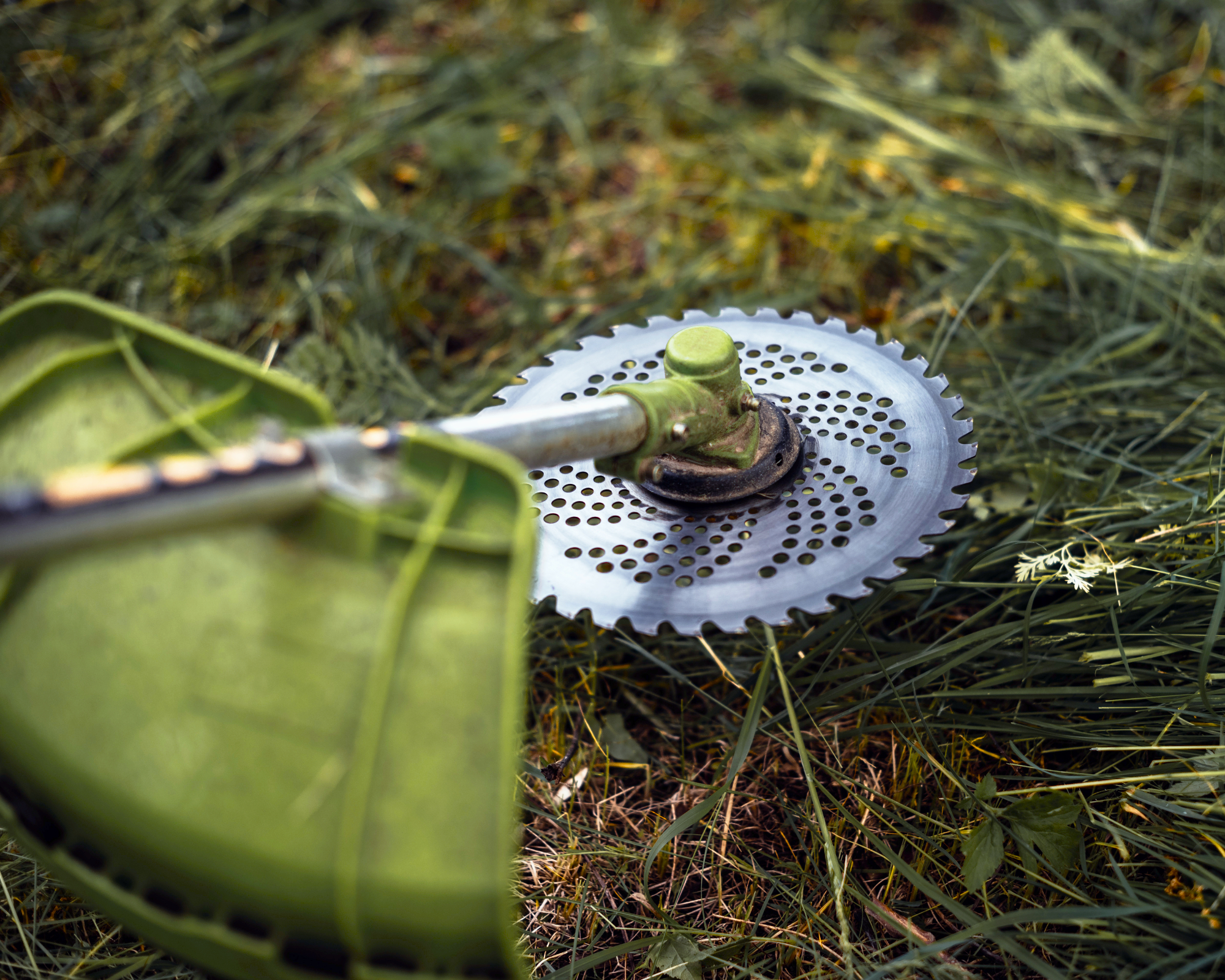 Rotary scissors trimming grass