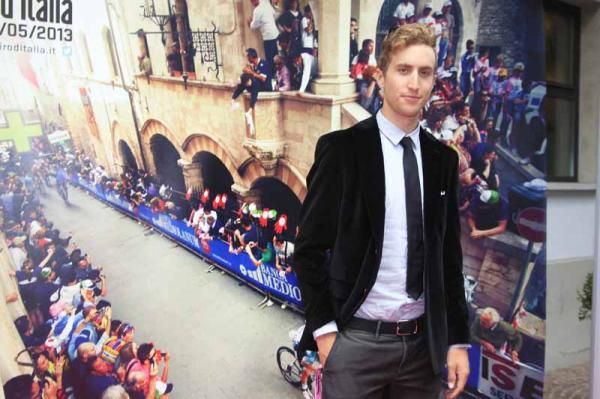 Taylor Phinney (BMC) attended the Giro presentation in Milan. The American won the race prologue in 2012