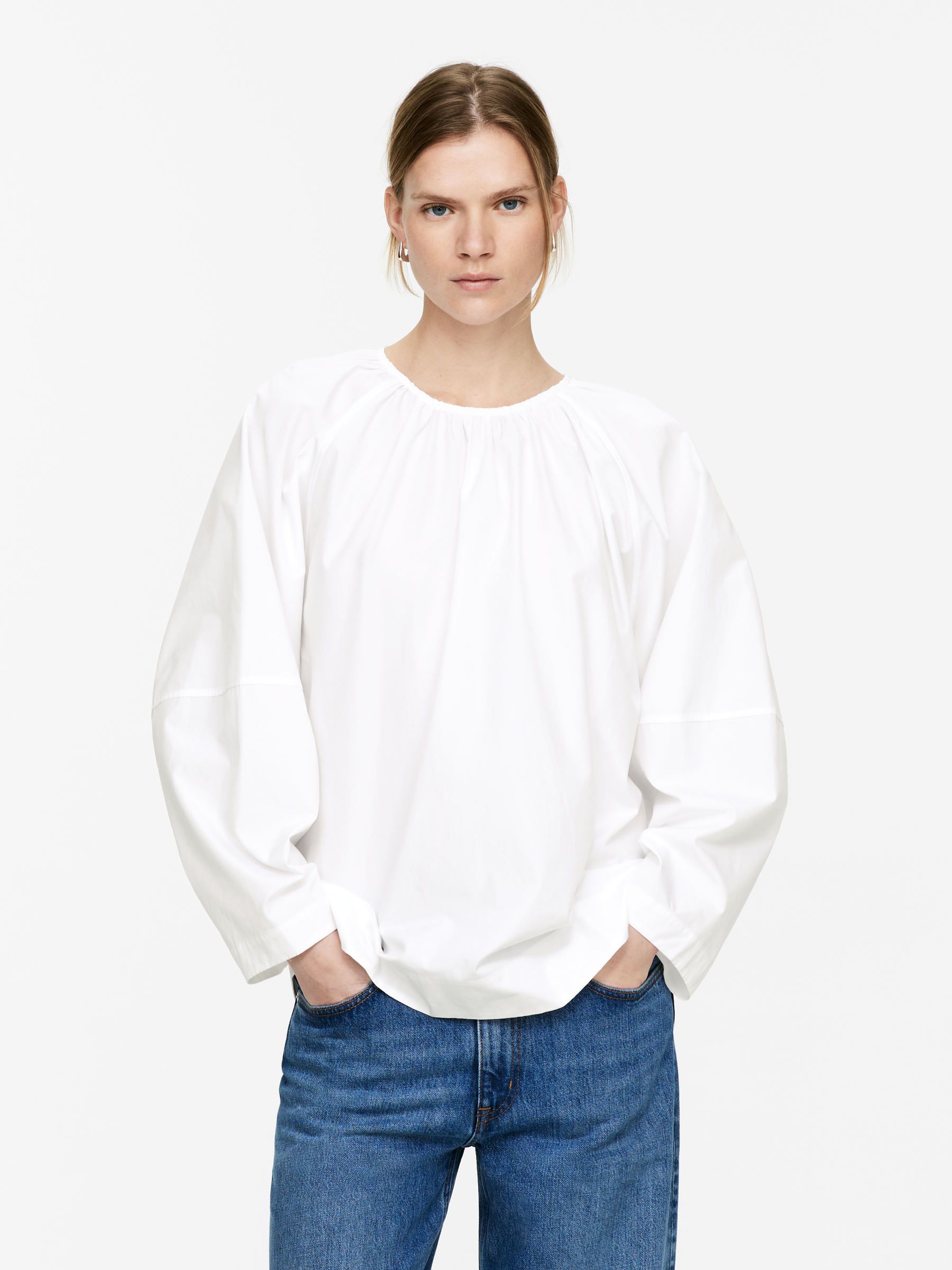 Scoop-Back Blouse – White – Women – Arket Gb