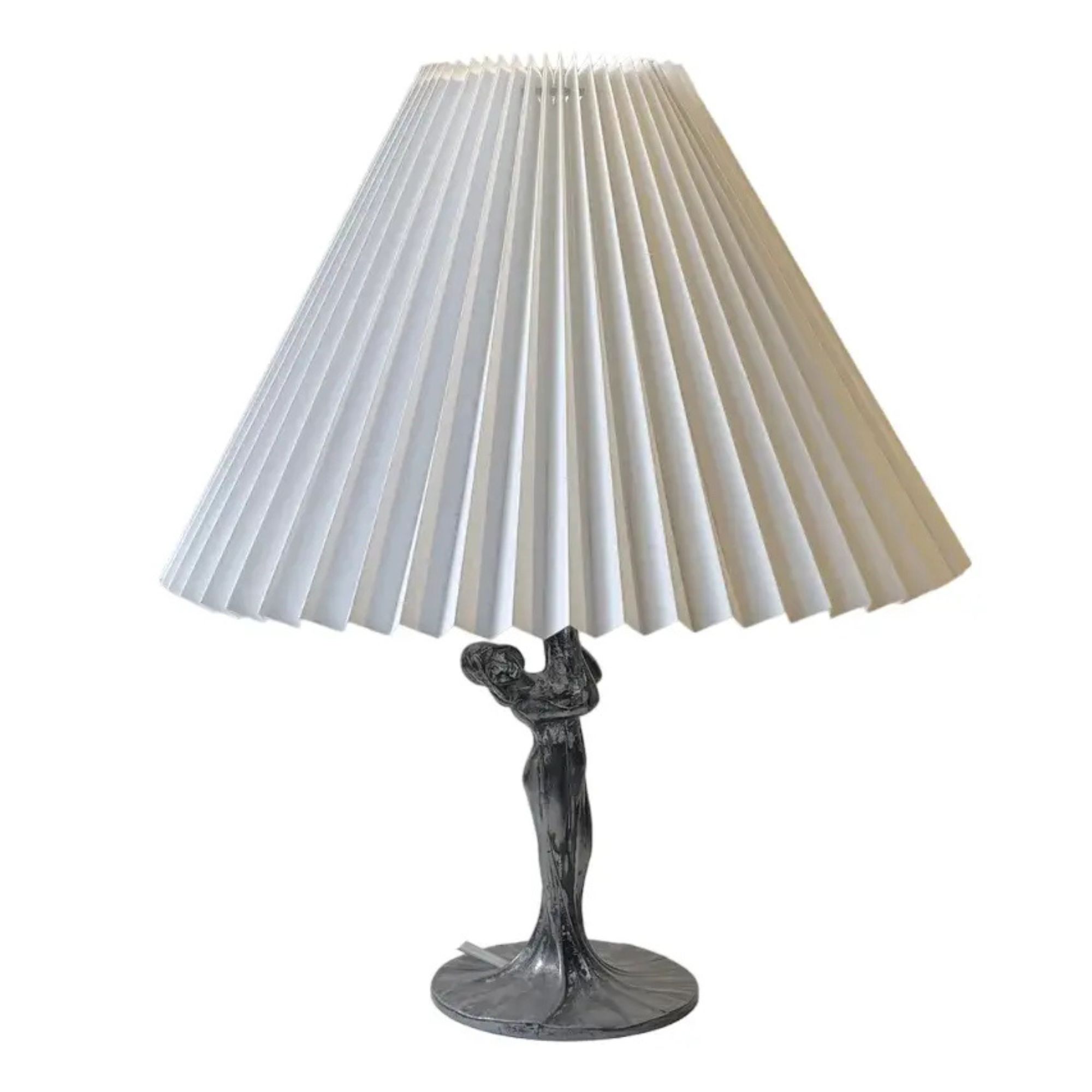 Art Deco French Table Lamp in Pewter, 1930s