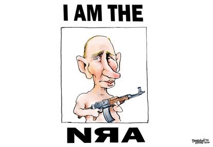Political Cartoon U.S. Trump Putin NRA