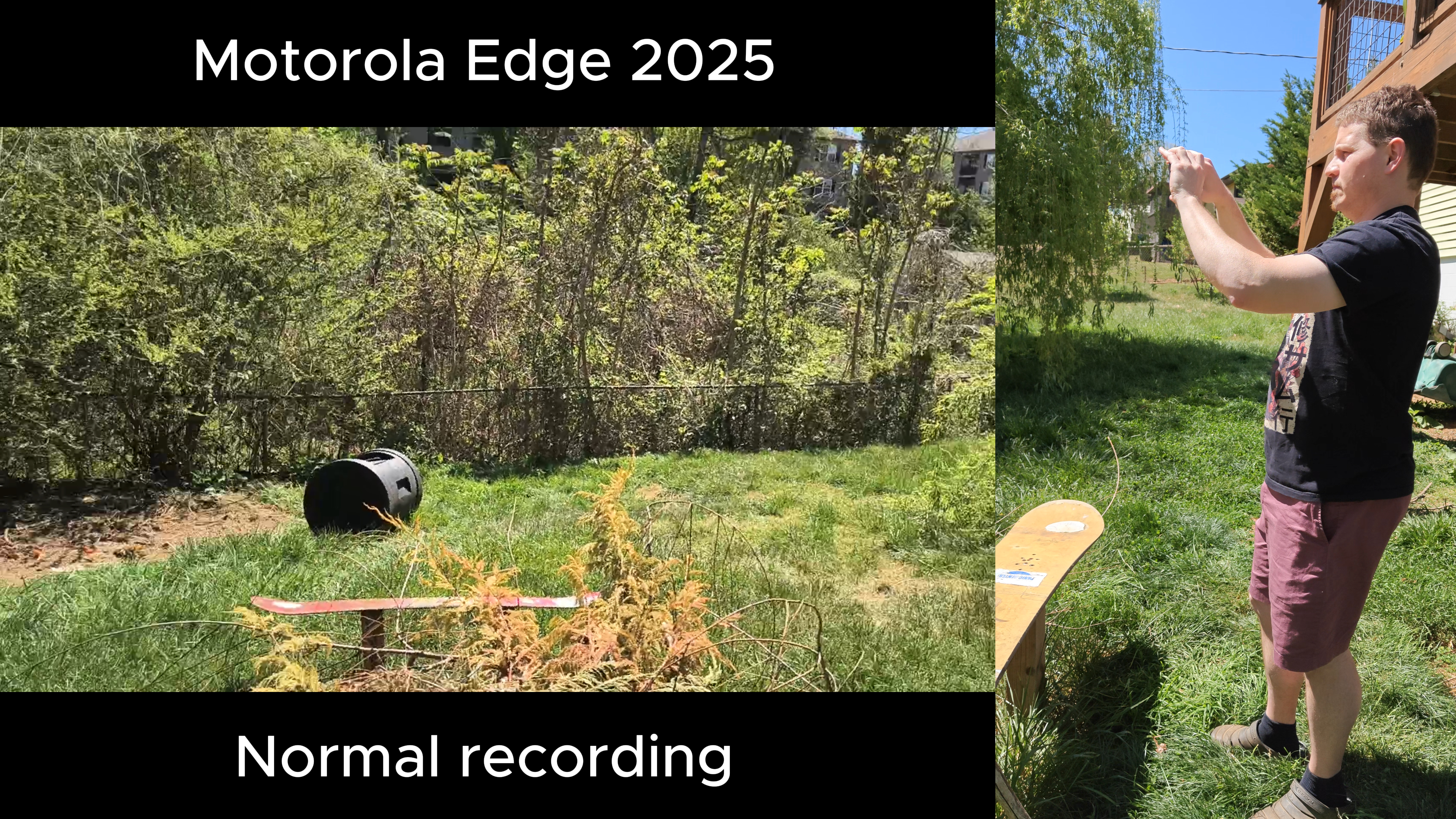 Testing video recording quality on Motorola Edge 2025 with Horizon Lock enabled and disabled