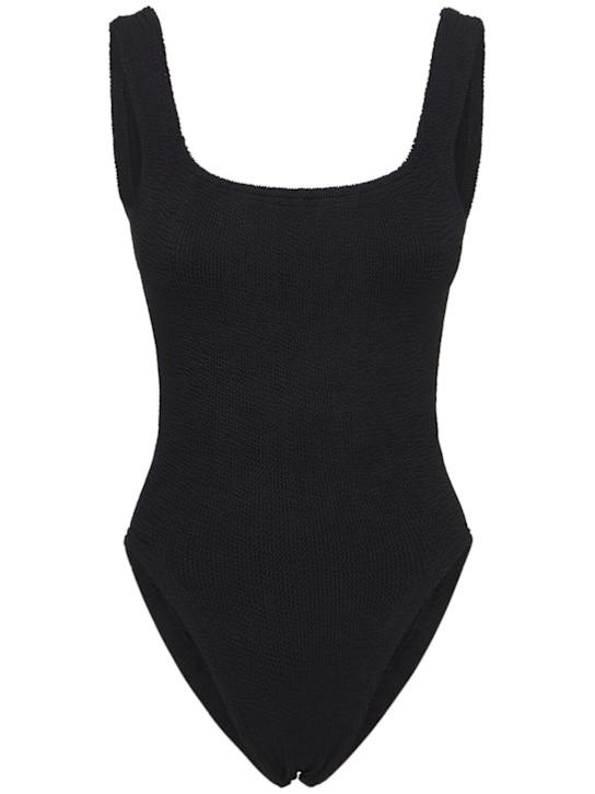 Square Neck One Piece Swimsuit - Hunza G - Women - Black - Unique