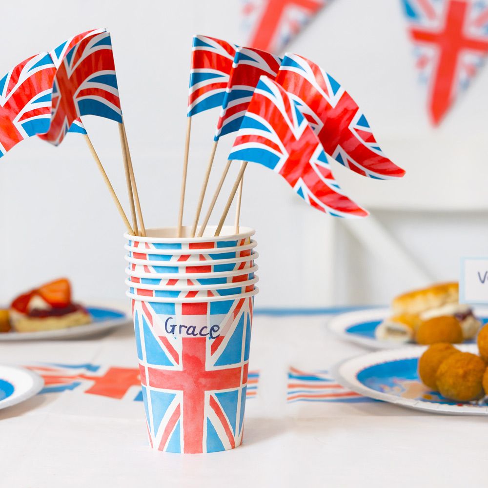Union Jack coronation decoration food flags