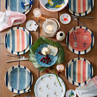 nautical outdoor plates with napkins