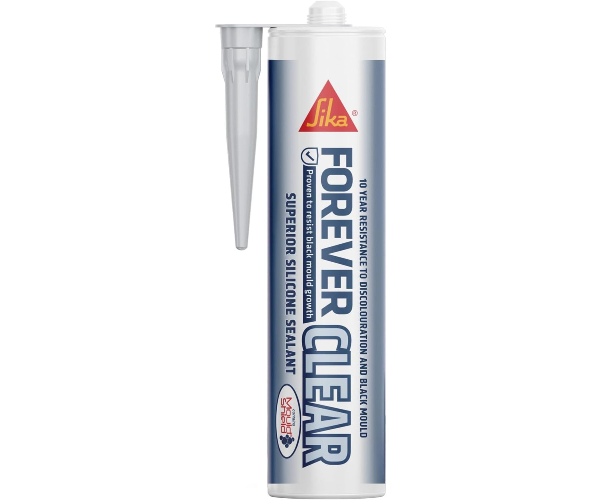 Everbuild Forever Clear Anti-Mould Silicone Sealant large cut out on white background
