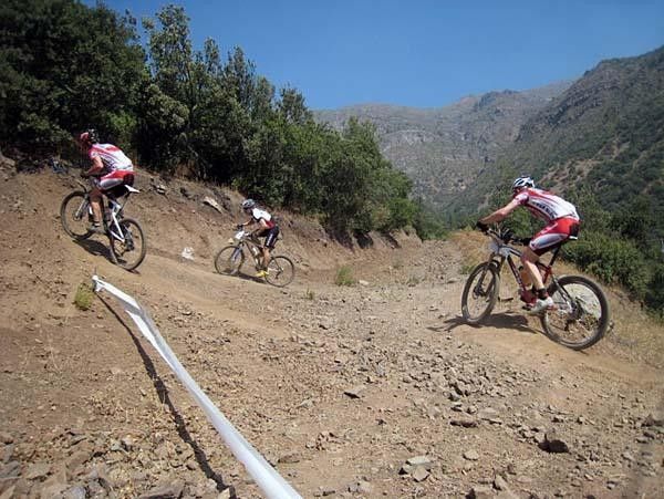 Mike battles some Canadians during the Pan Am cross country race.