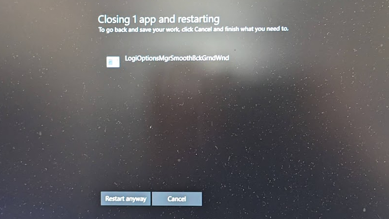 Windows waiting for your input to restart