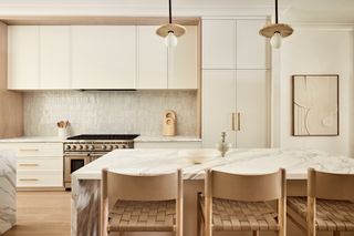 A minimalist kitchen in white