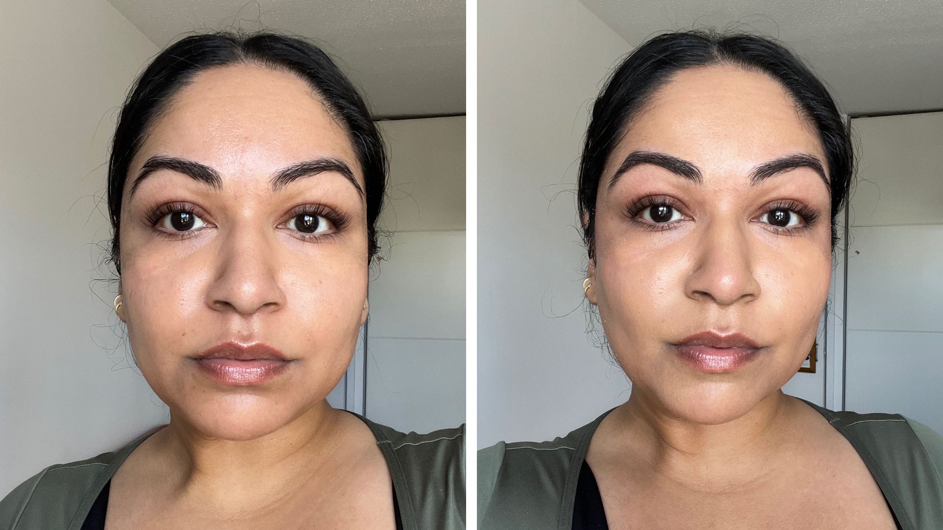 Aleesha Badkar wearing Laura Mercier Real Flawless Feather Matte Powder Foundation