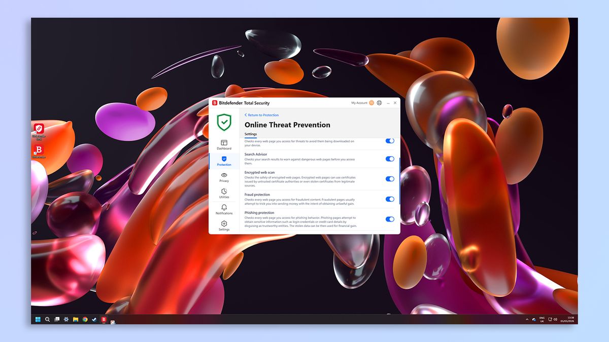 Bitdefender software screenshot