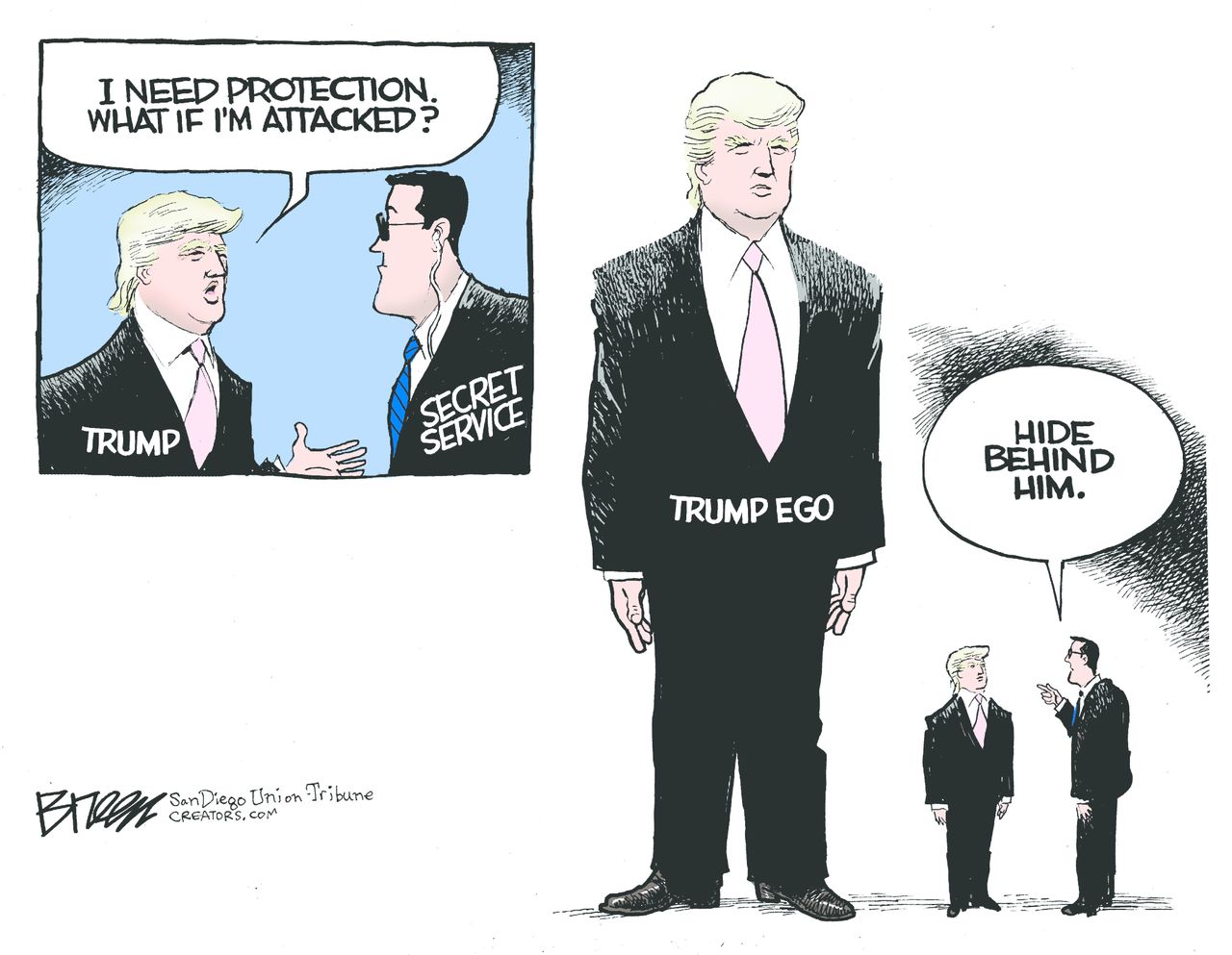 Political cartoon U.S. Donald Trump 2016