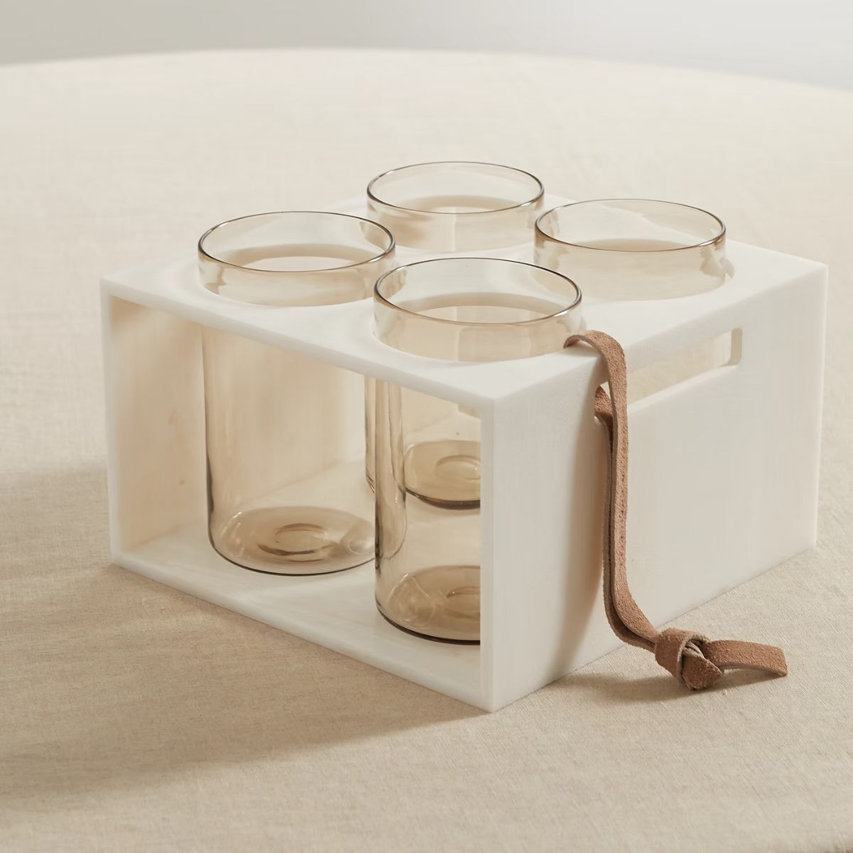 Neutral colored drinking glasses