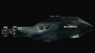 A black prototype fusion-powered rocket