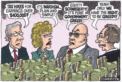 Editorial Cartoon U.S. covid stimulus tax wealthy