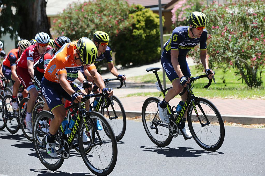 Caleb Ewan was leading the race but still did his job for his teammates