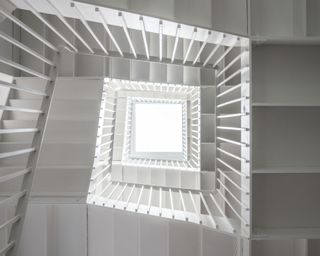 White metal staircase