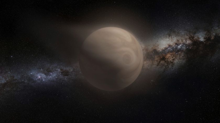 a light brown planet on a starry background