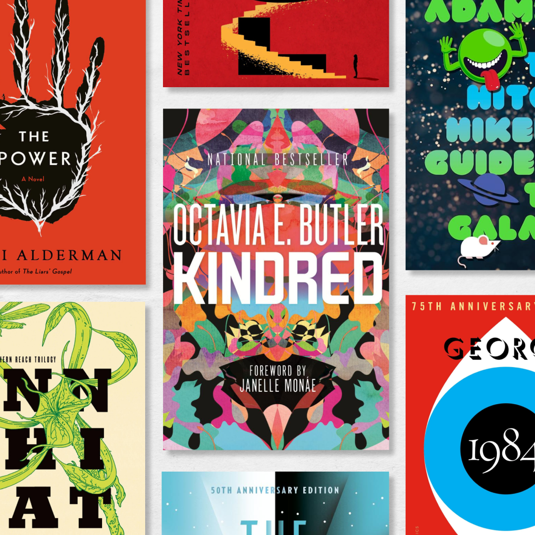 a collage of book covers of the best sci-fi novels of all time 