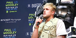 Jake Paul speaks at press conference ahead of boxing match with Tyron Woodley