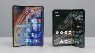 OnePlus Open and Google Pixel Fold next to one another.