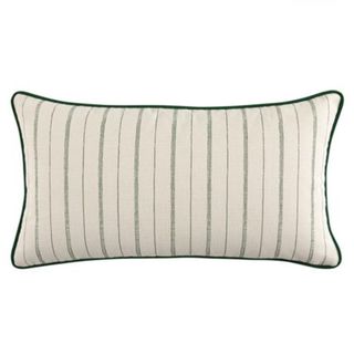 Franca French Green Striped Outdoor Lumbar Pillow