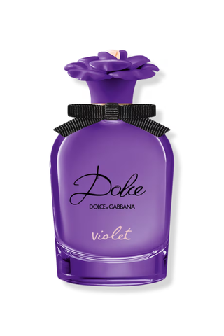 A bottle of Dolce & Gabbana perfume against a white background.