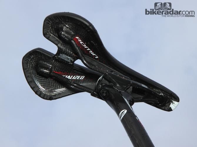 Tom Boonen (Omega Pharma-QuickStep) uses a 155mm-wide Specialized S-Works Romin saddle