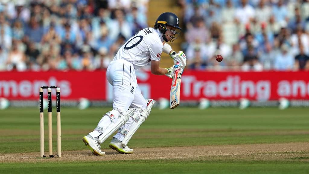 Ollie Pope batting for England