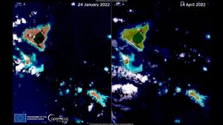 The Kingdom of Tonga in the southern Pacific Ocean is recovering after the devastating eruption of the Hunga Tonga Hunga-Hunga Ha'apai volcano in January 2022.