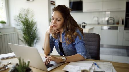 Woman working at home