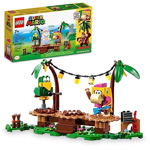 Lego Super Mario Dixie Kong’s Jungle Jam Expansion Set 71421, Super Mario Gift Set for Boys and Girls Ages 7-9, Buildable Toy Game Featuring 2 Brick Built Super Mario Figures With Musical Accessories