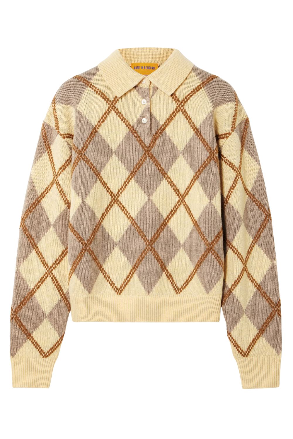 Guest in Residence Argyle wool-blend sweater
