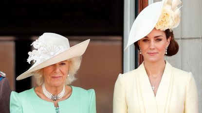 Kate Middleton has ‘literally no-one’ to turn to but Queen Camilla. Seen here Queen Camilla and Princess of Wales watch a flypast from the balcony of Buckingham Palace 