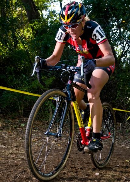 Jennifer Maxwell (Van Dessel) powers her way up the climb.