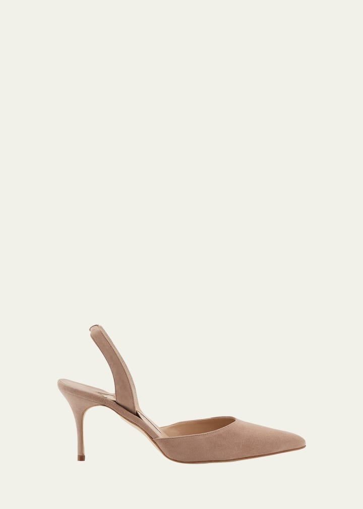 Carolyne Suede Mid-Heel Slingback Pump