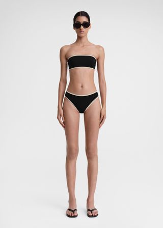 Stripe Edge Bikini Bottoms Black