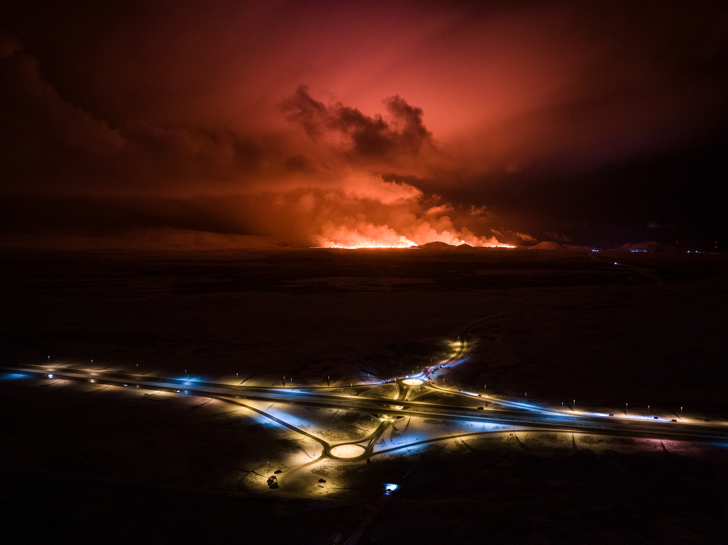 Photo captured by photographer and filmmaker Karim Iliya, showing lava pouring across a landscape at an active volcano in Iceland. Karim Iliya won the Drone (Video) prize in the 14th season of HIPA.