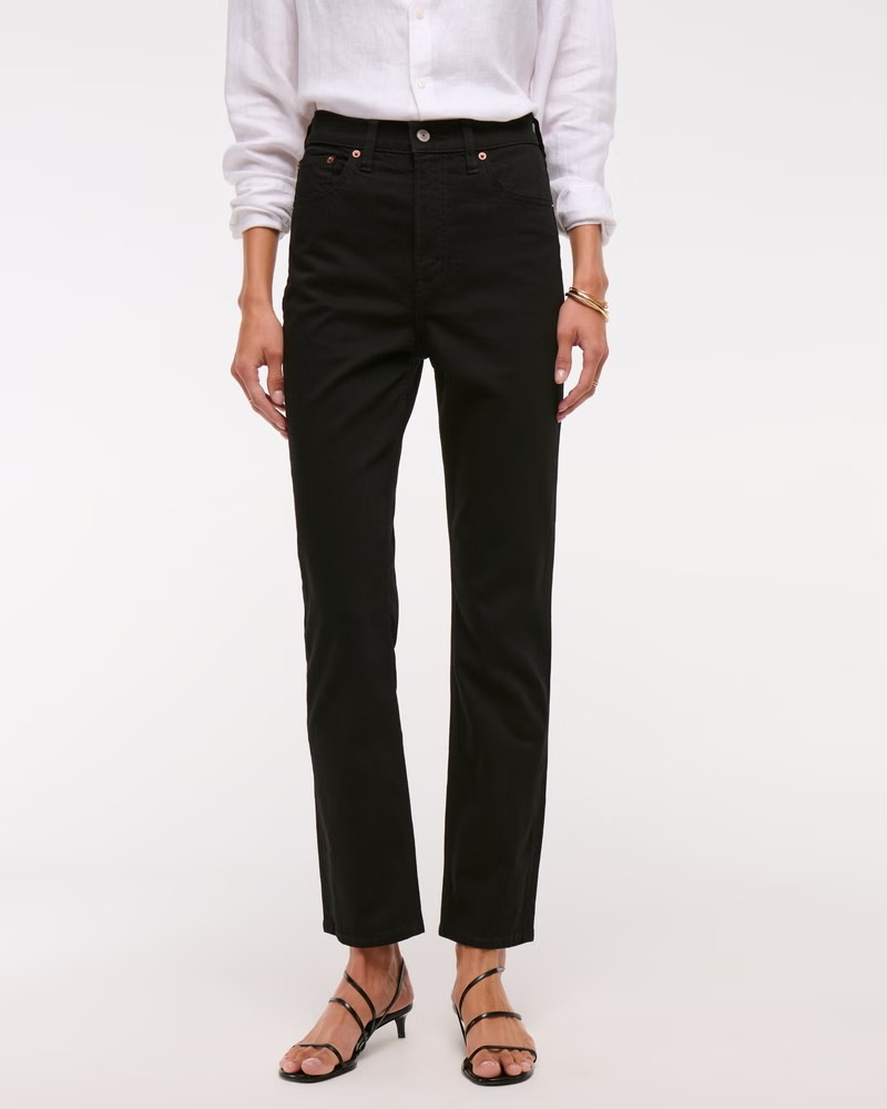 Abercrombie &amp;amp; Fitch , Ultra High Rise Ankle Straight Jean