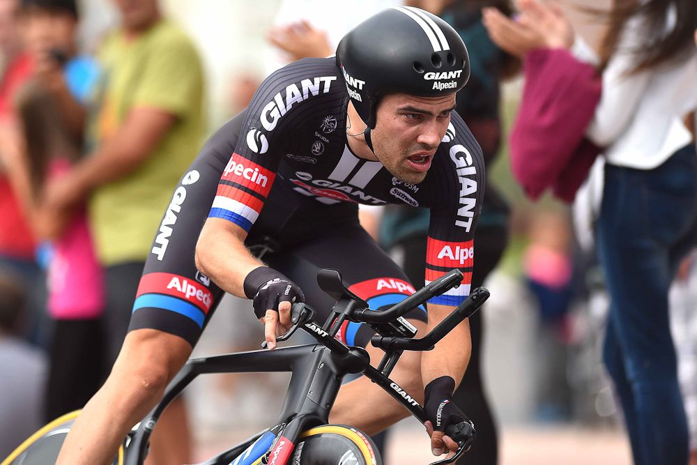 Tom Dumoulin (Giant-Alpecin) in action during stage 17 of the Vuelta a Espana.