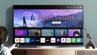 LG TV on wall with webOS