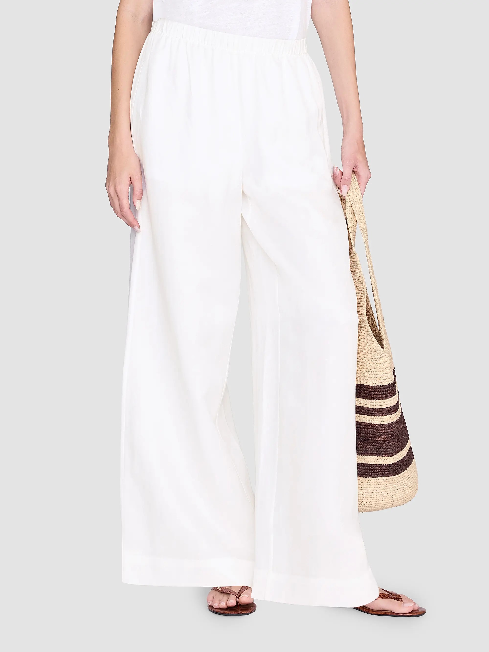 Roslyn Linen-Blend Wide-Leg Pants