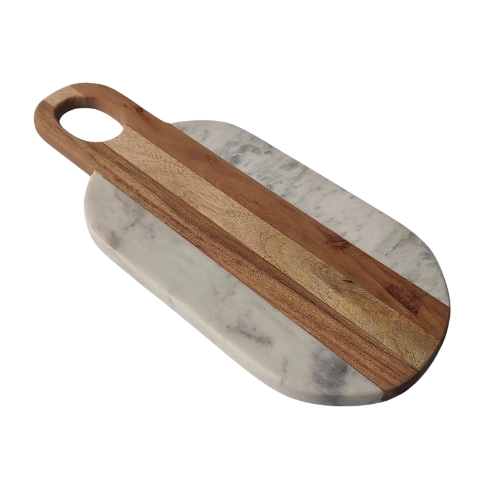 Anboise, Lainey Marble & Wood Serving Board