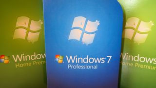 The Windows 7 Professional and Home Premium installation boxes