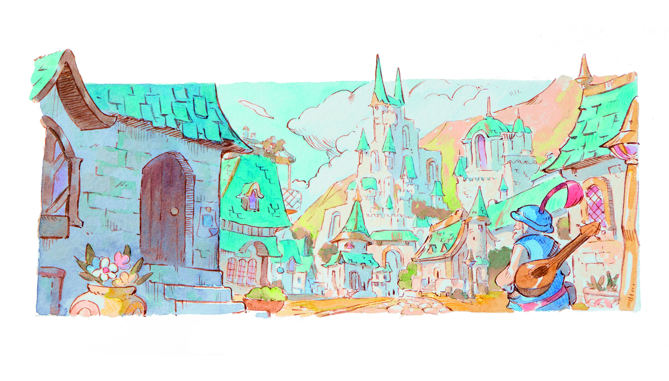 Fantasy art painted with watercolours