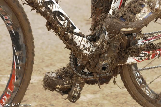 The mud and grass conspired to muck up the machines