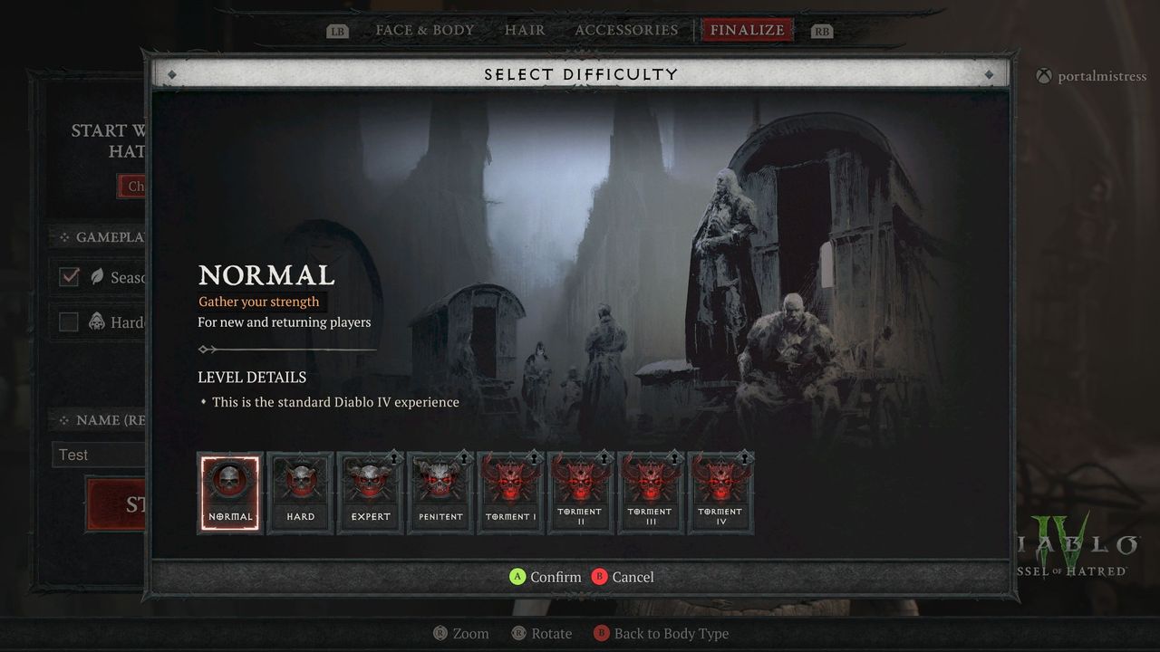 Normal difficulty is the standard Diablo 4 experience for most players