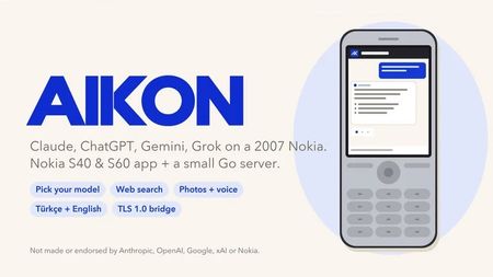 An advert for the Aikon app